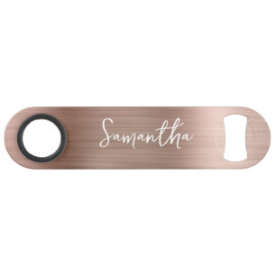 Glittery Rose Gold Glam Name Bar Key