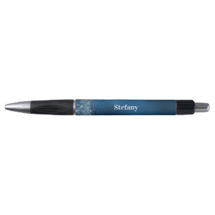 Glittery Royal Blue Foil Individual Name Pen