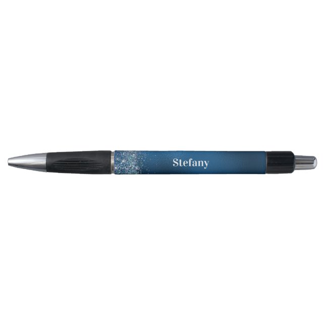 Glittery Royal Blue Foil Individual Name  Pen (Front)
