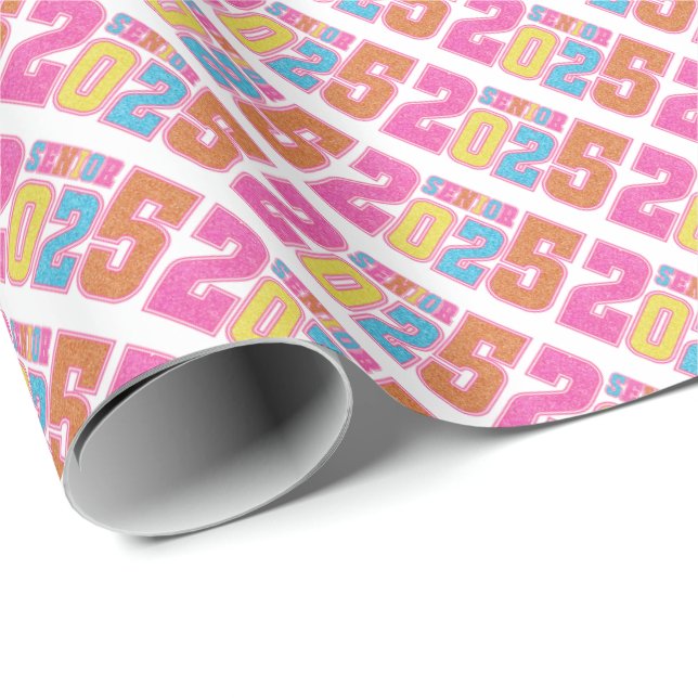Glittery Senior Year 2025 Wrapping Paper (Roll Corner)