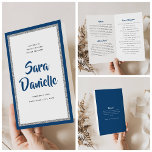 Glittery Silver & Blue Bat Mitzvah Folded Program Flyer<br><div class="desc">The weight of this paper is prefect for your program. It is much heavier than copy paper and is perfect for your disposable programs. Use the template to fill in your information. The "Customize further" feature can be used to change the font (size, style, colour), and add more lines of...</div>