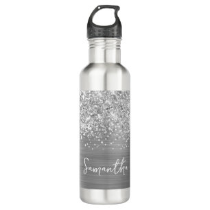 Glittery Silver Glam Name 710 Ml Water Bottle
