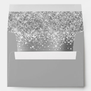 Glittery Silver Grey Glam Envelope
