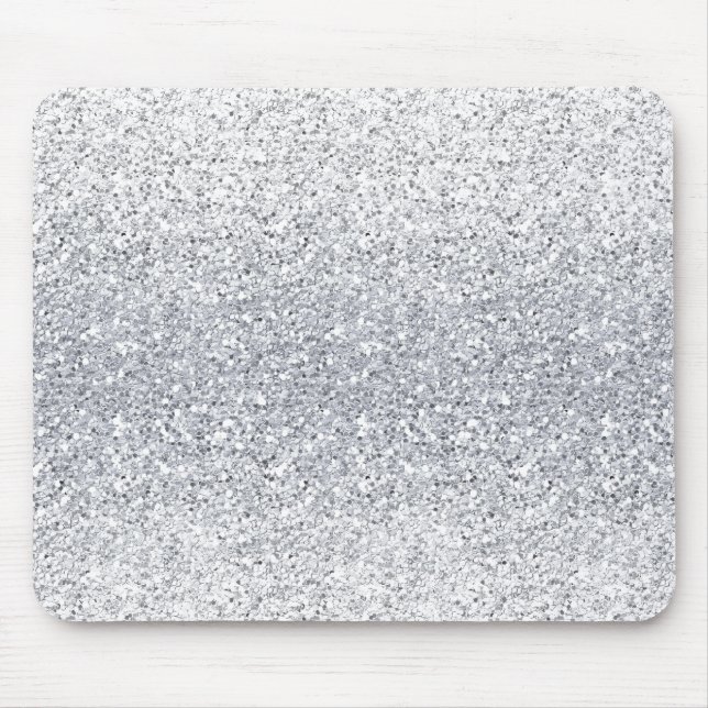 Glittery Silver Ombre Mouse Pad (Front)