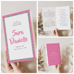 Glittery Silver & Pink Bat Mitzvah Folded Program Flyer<br><div class="desc">The weight of this paper is prefect for your program. It is much heavier than copy paper and is perfect for your disposable programs. Use the template to fill in your information. The "Customize further" feature can be used to change the font (size, style, colour), and add more lines of...</div>