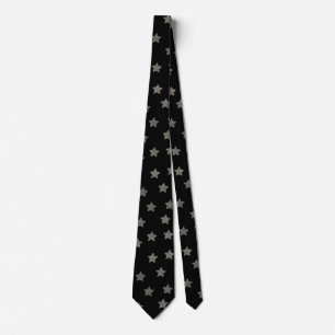 Glittery Silver Stars  Pattern   Tie