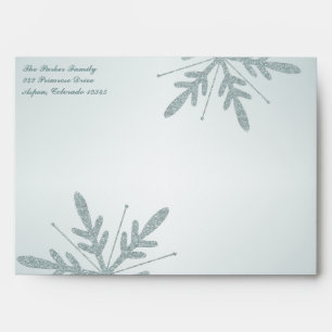 Glittery Snowflake Return Address Envelope