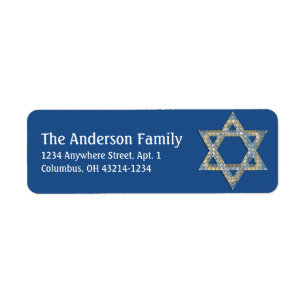 Glittery Star of David Hanukkah Address Labels d9