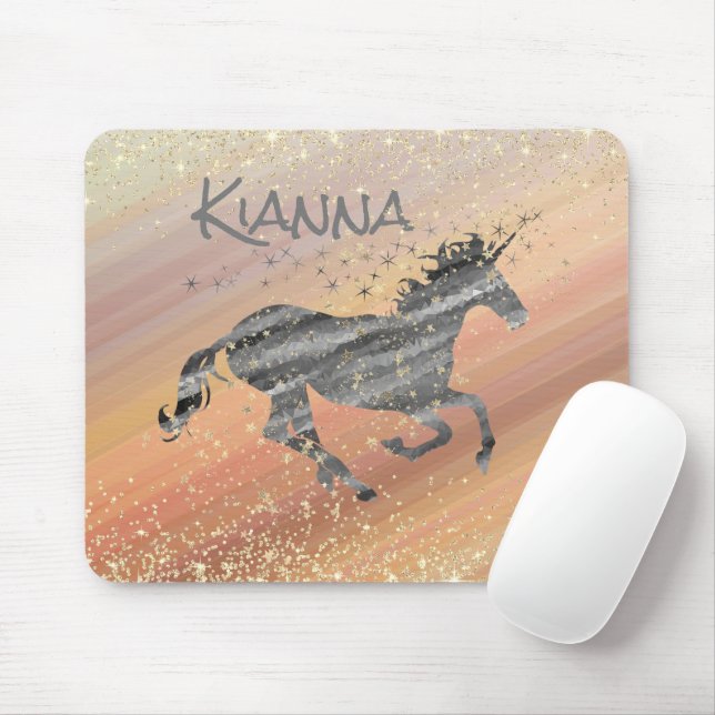 Glittery Starry Unicorn    Mouse Pad (With Mouse)