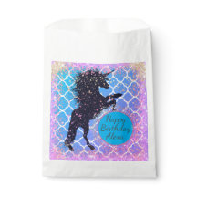 Glittery Starry Whimsical Unicorn Birthday Custom