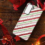 Glittery Striped Christmas  Samsung Galaxy Case<br><div class="desc">Glittery Striped Christmas Samsung Galaxy S21 Case</div>