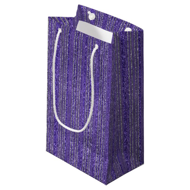 Glittery Striped Gift Bag (Front Angled)