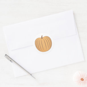 Glittery Yellow Orange Pumpkin Fall Envelope Seal 