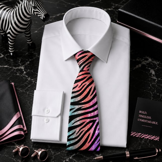 Glittery Zebra Wild Animal Pattern Tie (Creator Uploaded)