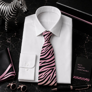 Glittery Zebra Wild Animal Pattern Tie