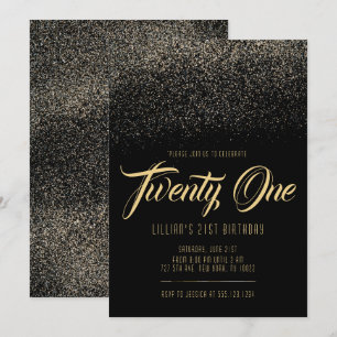 Glitz and Glam 21st Birthday Invitations