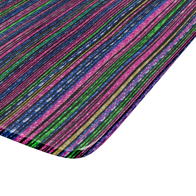 Glitz and Glam Sparkly Stripes Cutting Board (Corner)