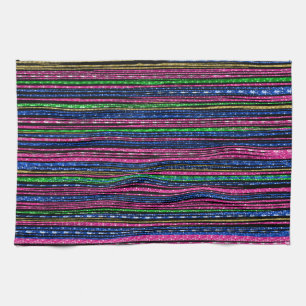 Glitz and Glam Sparkly Stripes Kitchen Towel