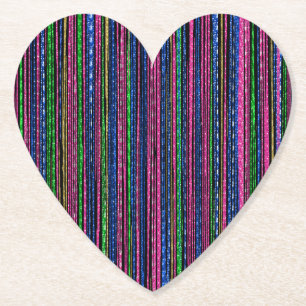 Glitz and Glam Sparkly Stripes Paper Coaster