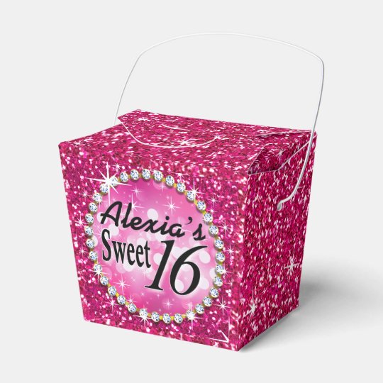 Glitz Bling Glitter Sparkle | fuchsia Party Favor Boxes