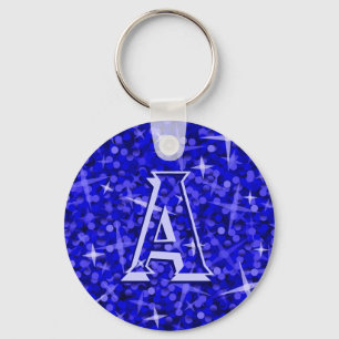 Glitz Blue 'monogram' keychain