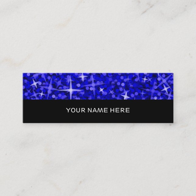 Glitz Dark Blue business card skinny black (Front)
