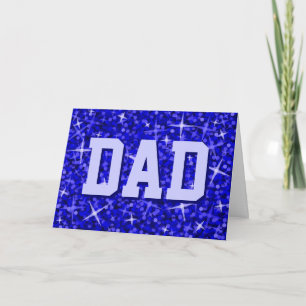 Glitz Dark Blue 'DAD' 'Happy Birthday' card