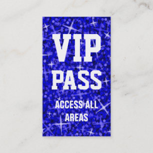 Glitz Dark Blue 'VIP PASS' business card
