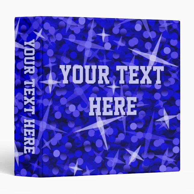 Glitz Dark Blue 'Your Text' ring binder (Front/Spine)