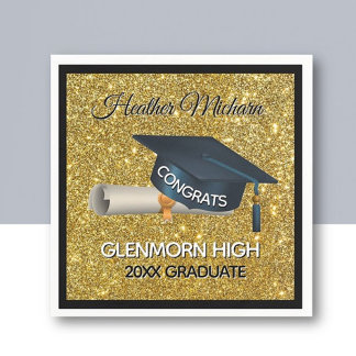 Glitz! Fun, Custom Graduation Paper Napkin
