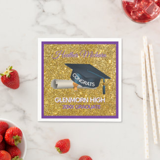 Glitz! Fun, Custom Graduation Paper Napkin