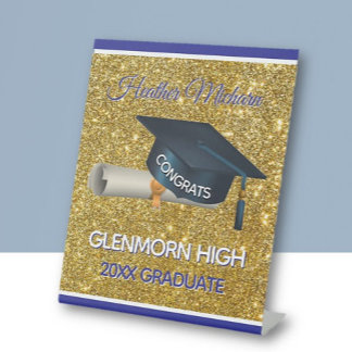 Glitz! Fun, Custom Graduation Party Pedestal Sign