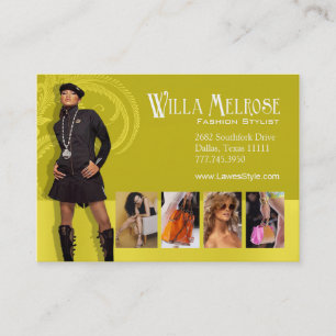 "Glitz Glam 2" - Classy Chic Funky Fashion Stylist Business Card