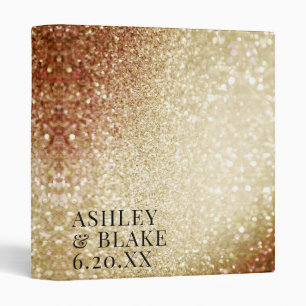 Glitz Glam Abstract Gold Glitter Wedding Planner Binder