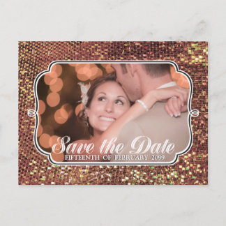 Glitz Glam Gold Enregistrer la date Carte postale
