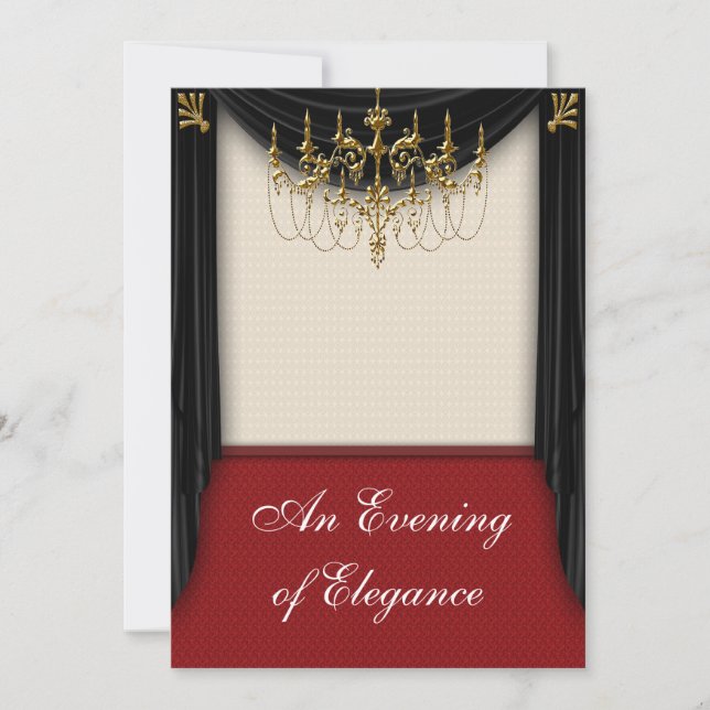 Glitz Glamor Black Cravate Prom Invitations (Devant)