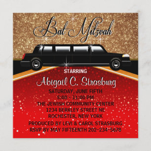 Glitz Glamor Red Carpet Movie Star Invitations
