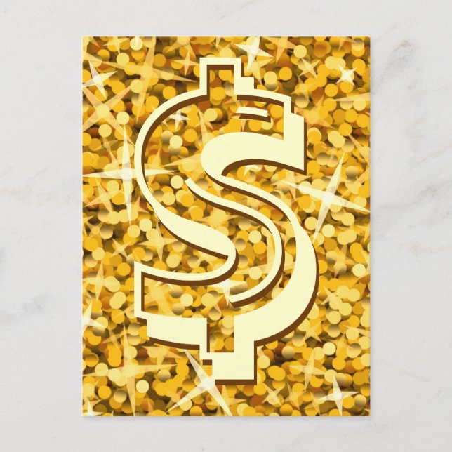 Glitz "Gold" dollar '$' postcard (Front)