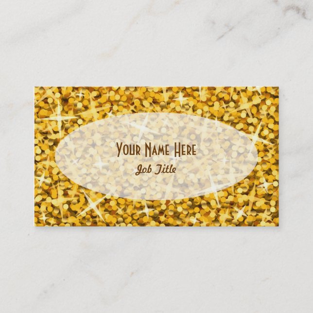 Glitz "Gold" Oval business card template (Front)
