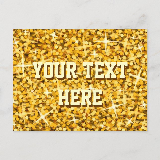 Glitz "Gold" 'Your Text' postcard (Front)