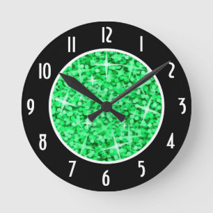 Glitz Green Black 'Numéros' horloge ronde