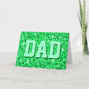 Glitz Green 'DAD' 'Happy Father's Day' card