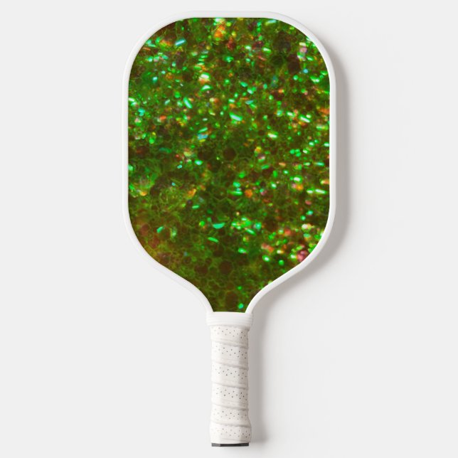 Glitz green glam glitter pickleball paddles!   paddle (Front)