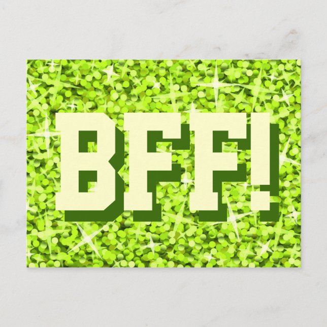 Glitz Lime 'BFF!' postcard (Front)