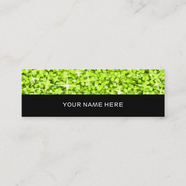 Glitz Lime business card skinny black (Front)