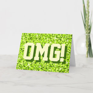 Glitz Lime 'OMG!' Happy Birthday greetings card
