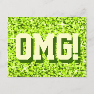 Glitz Lime 'OMG!' postcard