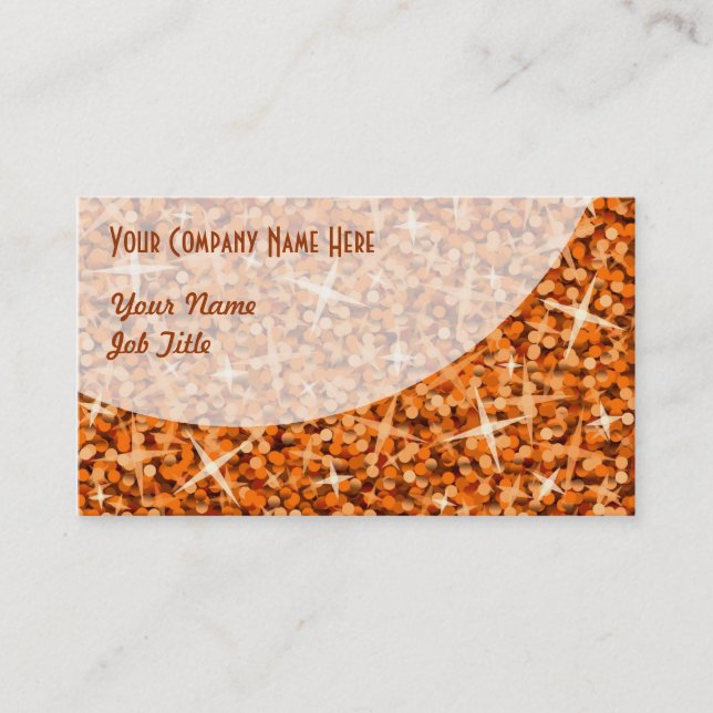 Glitz Orange Curve business card template (Front)