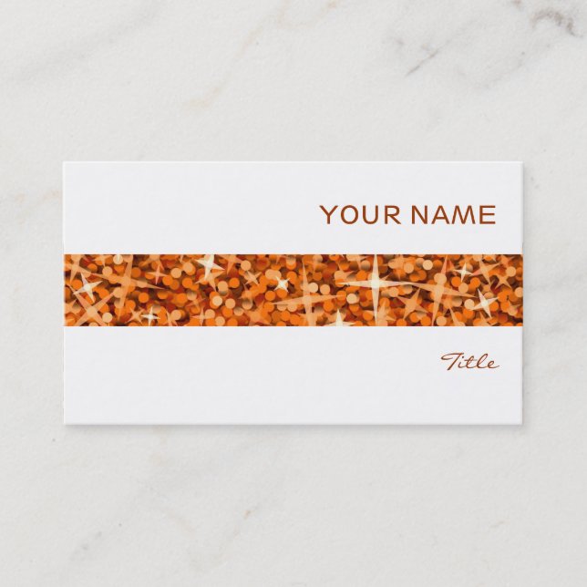 Glitz Orange stripe business card white (Front)