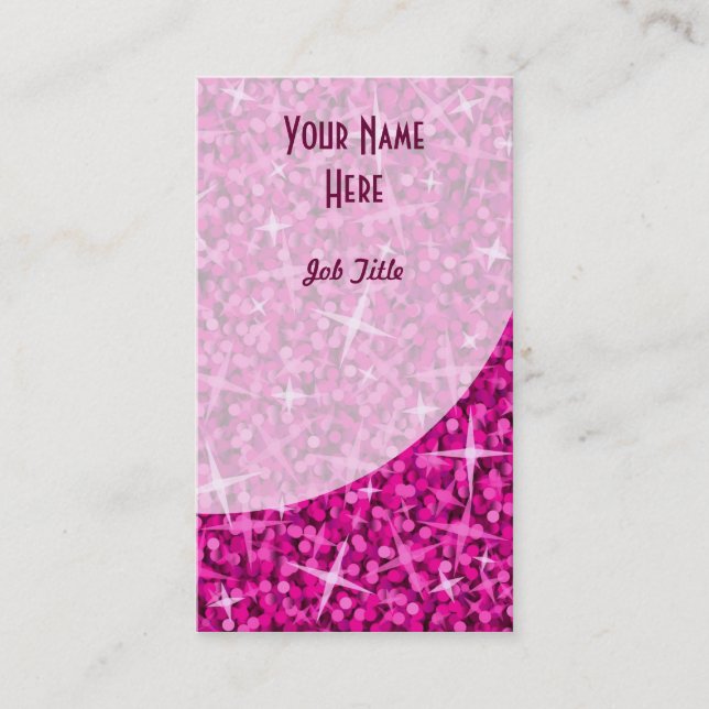 Glitz Pink Curve business card portrait (Front)